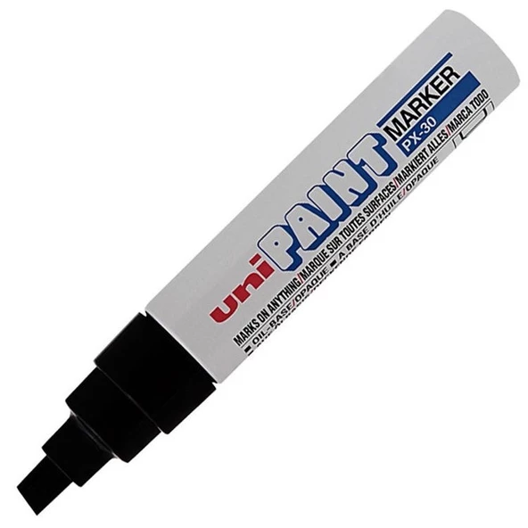 Uni PX-30 Paint Marker 4.0-8.5mm Kesik Uç Boyama Markörü Siyah ürün görseli 1