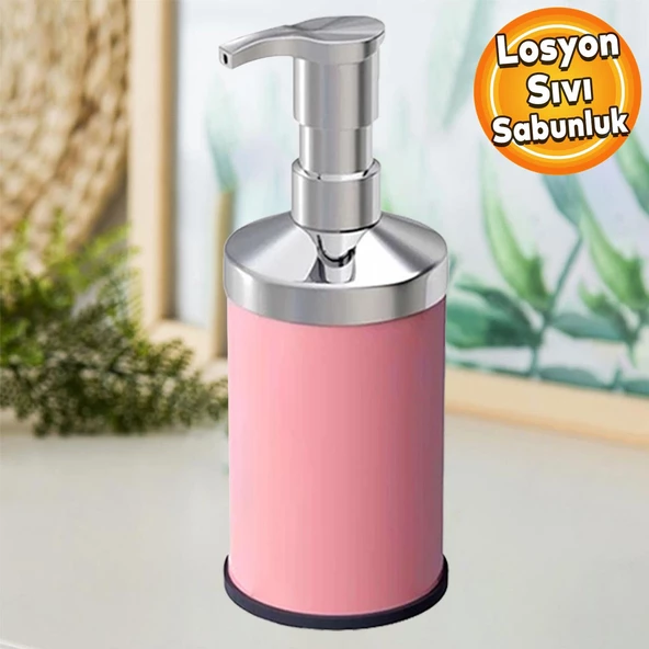 Sıvı Sabunluk Losyon Yağ Şişesi Set Üstü Sıvı Sabunluk Pembe ürün görseli 1