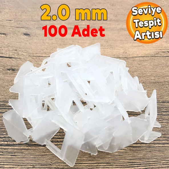 Seviye Tespit Artısı Klipsi Fayans Hizalama Derz Artısı Beyaz 2 mm 100 Adet ürün görseli 1