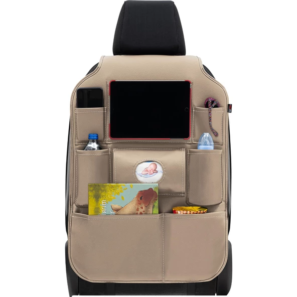 Otom Premium Deri Koltuk Arkası Organizer Eşya Düzenleyici  Bej ürün görseli 1