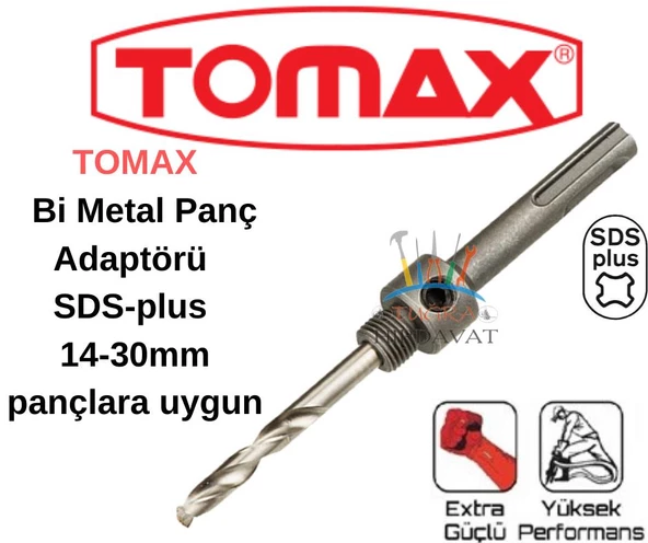 Tomax Hss Bi Metal Panç Adaptörü Sds Plus 14-30 mm ürün görseli 1