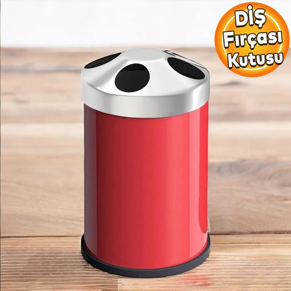 Set Üstü Diş Fırçalık Banyo Metal Diş Fırçası Kabı Kutusu Kırmızı ürün görseli 1