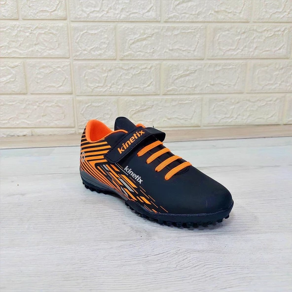 Kinetix Bruno Tf Siyah Turuncu Cırtlı Çocuk Futbol HAlısaha Spor Ayakkabı ürün görseli 1