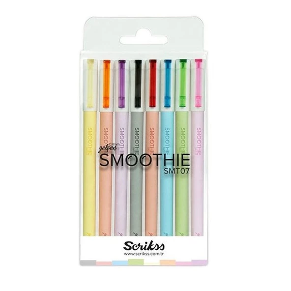 Scrikss Smoothie Jel Kalem 0.7mm 8 Renk Set ürün görseli 1