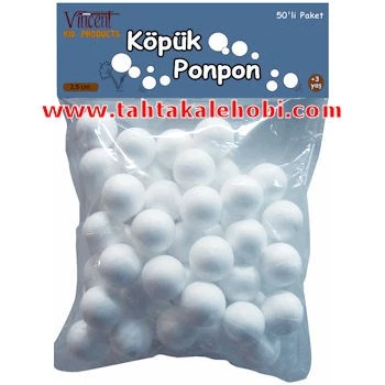 Vincent Foam Ball - Köpük Top 2,5 cm. 50 Adet ürün görseli 1