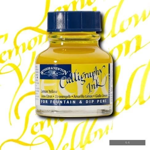 Winsor & Newton Kaligrafi Mürekkebi 30 ml. 345 LEMON YELLOW ürün görseli 1
