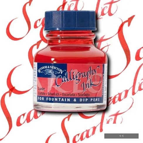 Winsor & Newton Kaligrafi Mürekkebi 30 ml. 601 SCARLET ürün görseli 1