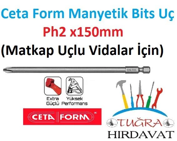 CetaForm Mıknatıslı Manyetik Bits Matkap Ucu Ph2x150 ürün görseli 1