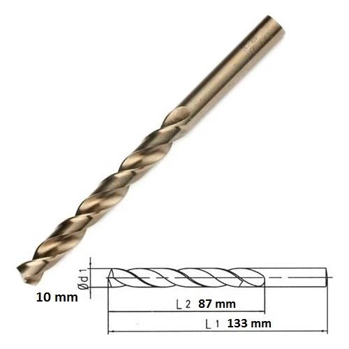 Makina Takım Mte HSS-E Altın Seri İnox Delme Matkap Ucu 10 mm ürün görseli 1
