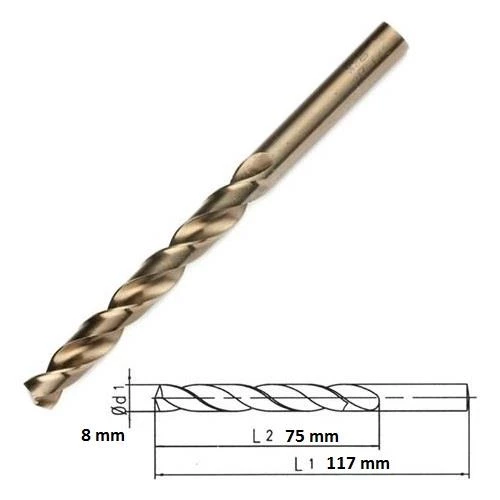 Makina Takım Mte HSS-E Altın Seri İnox Delme Matkap Ucu 8 mm ürün görseli 1