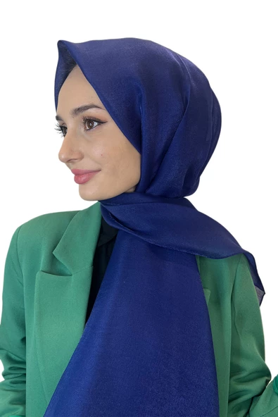 Siyane Scarf Tül Görünümlü Şal - Pırlanta Abiye Düğünlük Şal 00790  LACİVERT ürün görseli 1