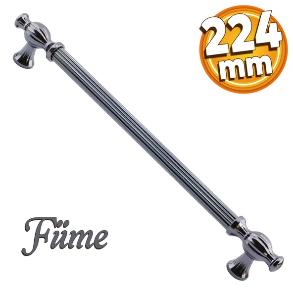 Kesir Mobilya Mutfak Dolabı Çekmece Dolap Kapak Kulpu Kulpları Kulbu Füme 224 Mm Metal Kulp ürün görseli 1