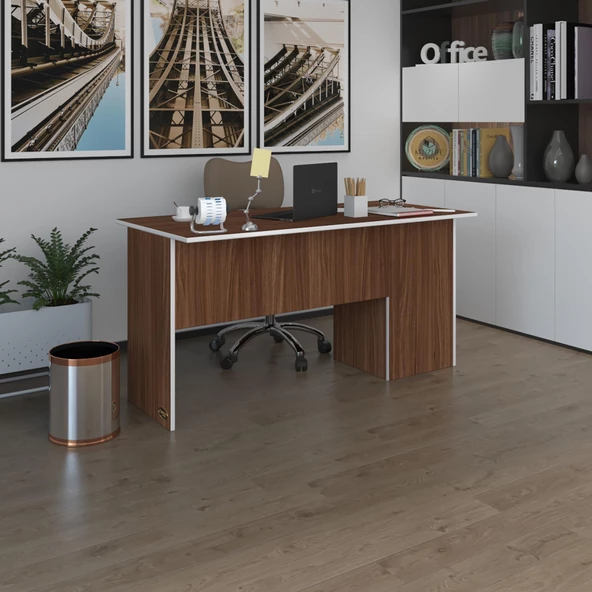 Kenzlife ofis masası miyamoto cvz sol 75*170*60 kilitli kapaklı dolap bilgisayar çalışma masası ürün görseli 1
