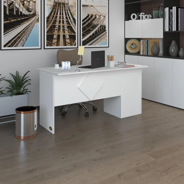 Kenzlife ofis masası yoko ono byz sol 75*130*60 raflı dolap eşkenar bilgisayar çalışma masası ürün görseli 1