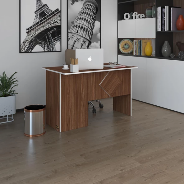 Kenzlife ofis masası yoko ono cvz sağ 75*170*60 raflı dolap eşkenar bilgisayar çalışma masası ürün görseli 1