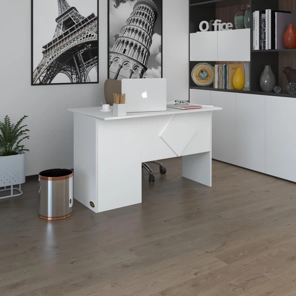 Kenzlife ofis masası yoko ono byz sağ 75*120*80 kilitli kapaklı dolap eşkenar bilgisayar çalışma masası ürün görseli 1