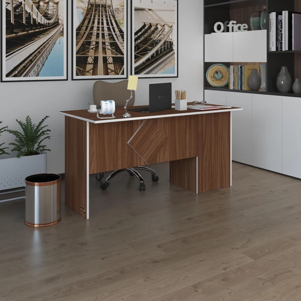 Kenzlife ofis masası yoko ono cvz sol 75*130*80 kilitli kapaklı dolap eşkenar bilgisayar çalışma masası ürün görseli 1