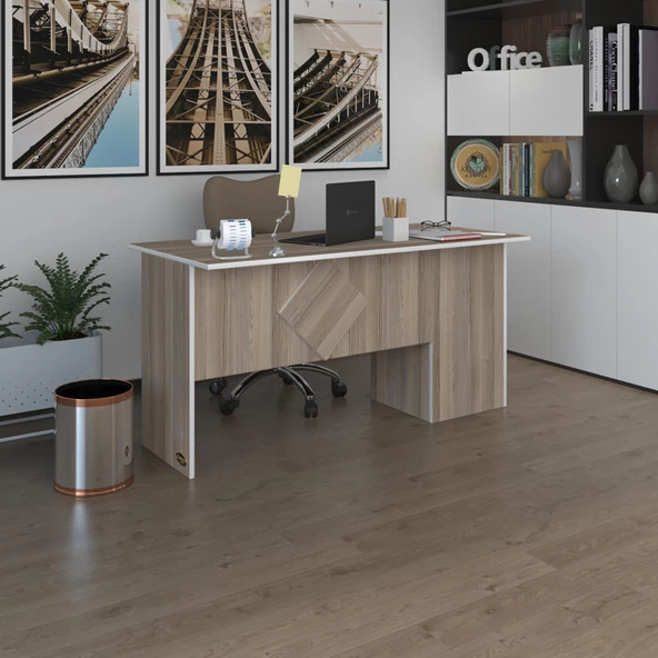 Kenzlife ofis masası yoko ono crd sol 75*140*60 kilitli kapaklı dolap eşkenar bilgisayar çalışma masası ürün görseli 1