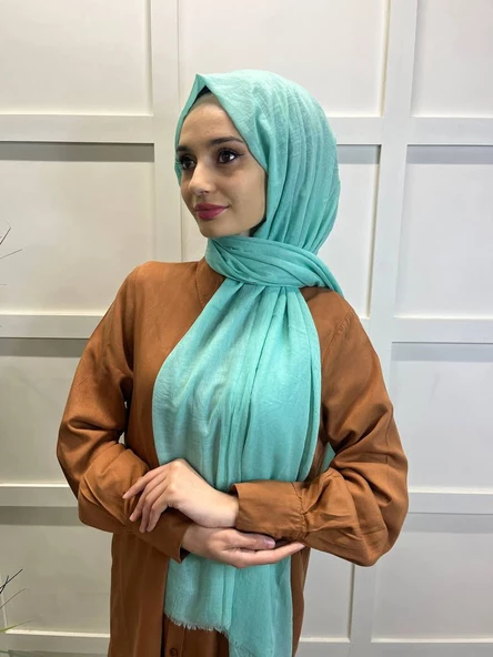 Arwella %100 Pamuk Dubai Şal 00606  SU YEŞİLİ ürün görseli 1