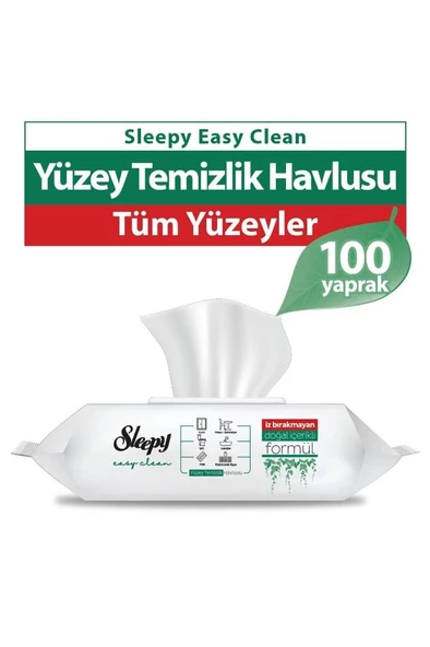 Sleepy Easy Clean Beyaz Sabun Katkılı Yüzey Temizlik Havlusu 100 Yaprak ürün görseli 1