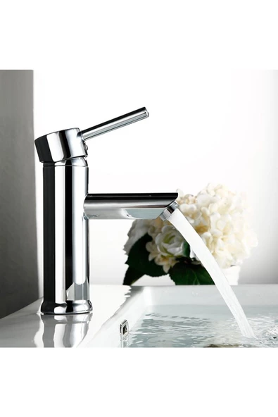 Lavabo Bataryası Krom Kaplama Çift Su Girişli Yüksek Model ürün görseli 1