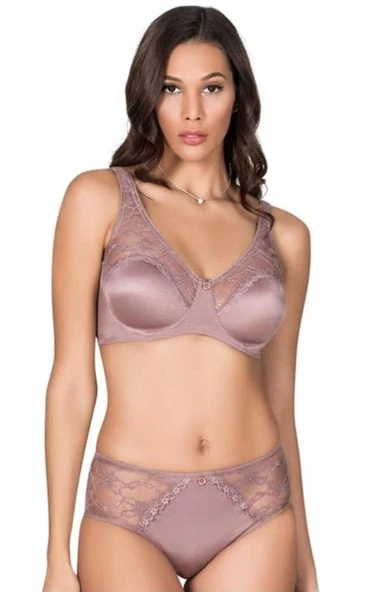 Le Jardin 5035-B Desteksiz-Balenli Soft Kaplı Dantel Geniş Askı Sütyen Takımı ürün görseli 1