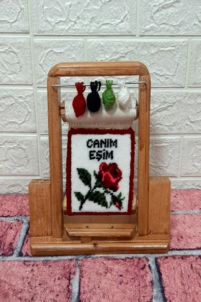 50x canım eşim alttan tomurcuk gül motif kalemlik ürün görseli 1