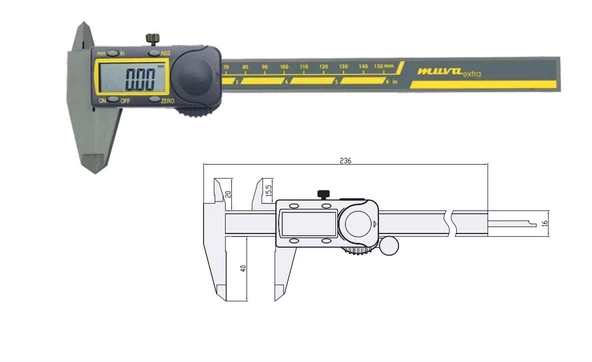 DİJİTAL KUMPAS 150 MM IP54 MUVA ürün görseli 1