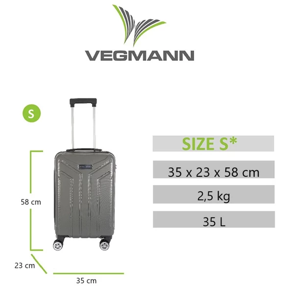 Vegmann Vela Antrasit Kabin Boy Valiz - Resim 3