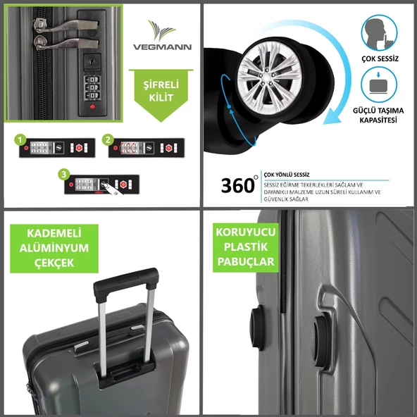 Vegmann Vela Antrasit Kabin Boy Valiz - Resim 4