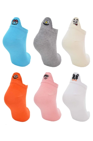 Flora Bayan 6 lı Emojili Bayan Patik Çorap - 36-40 - Resim 4