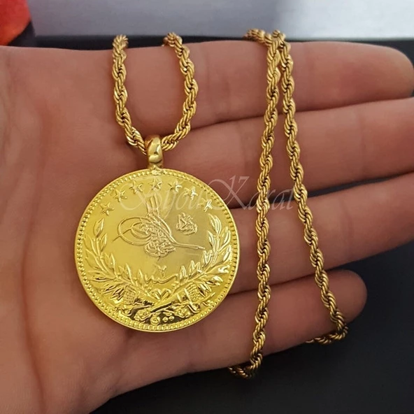 Tam Reşat Kolye Gerçek Altin Görünümlü Kolye imitasyon Tam Reşat (KARGO BEDAVA) ORKIDEY006577 ürün görseli 1
