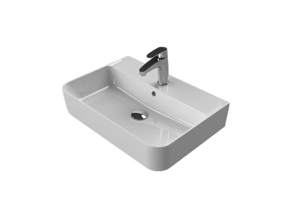 Turkuaz Cerastyle Hera Tezgah Üstü Lavabo 60x42 cm (Duvara Sıfır) ürün görseli 1