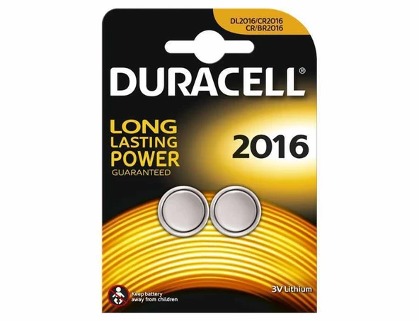 Duracell Lityum Cr 2016 3V Pil 2'Li ürün görseli 1