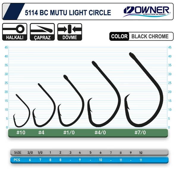 Owner 5114 Mutu Light Olta İğnesi Black Chrome - Resim 3