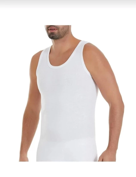 YILDIZ 04 ERKEK RİBANA ASKILI ATLET BEYAZ 12 ADET  BEYAZ 2XL ürün görseli 1