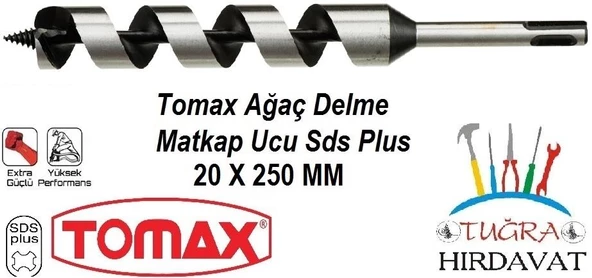 Tomax Sds Plus Ağaç Delme Ahşap Delme Matkap Ucu 20x250 ürün görseli 1