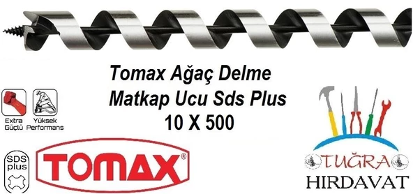 Tomax Sds Plus Ağaç Delme Ahşap Delme Matkap Ucu 10x500 ürün görseli 1