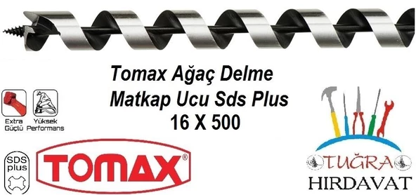 Tomax Sds Plus Ağaç Delme Ahşap Delme Matkap Ucu 16x500 ürün görseli 1