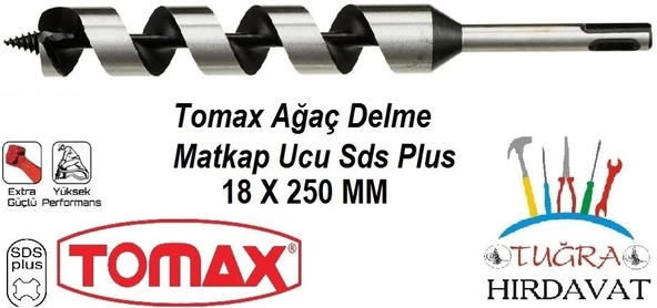 Tomax Sds Plus Ağaç Delme Ahşap Delme Matkap Ucu 18x250 ürün görseli 1