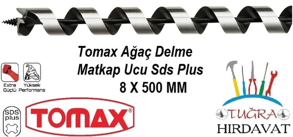 Tomax Sds Plus Ağaç Delme Ahşap Delme Matkap Ucu 8x500 ürün görseli 1