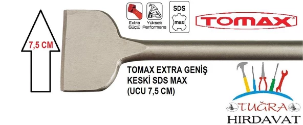 Tomax Sds Max Büyük Kırıcı Eksta Geniş Keski 18x400x75 ürün görseli 1