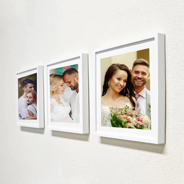 Beyaz Kare Çerçeve - 3 Adet ürün görseli 1
