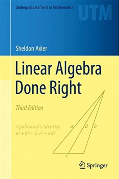 linear algebra done right 3rd (sheldon axler) ürün görseli 1