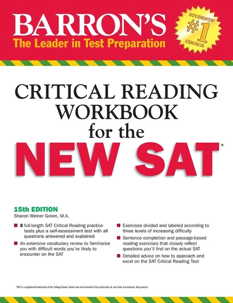 Barron's reading workbook for the NEW SAT 2016 ürün görseli 1