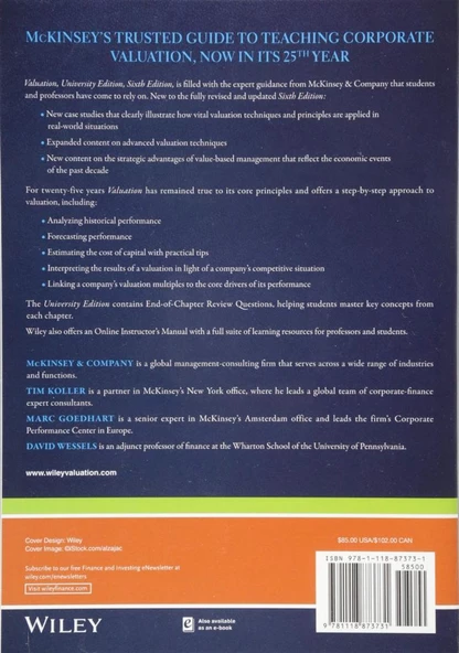 valuation measuring and managing the value companies 6th with WORKBOOK - Resim 3