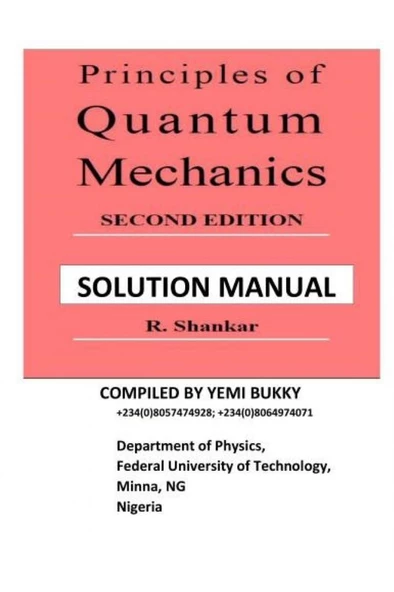 principles of quantum mechanics solutions 2nd second (shankar) ürün görseli 1