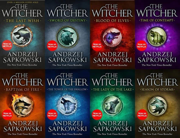 PTTAVM: The Witcher Series By Andrzej Sapkowski 8 Books witcherset