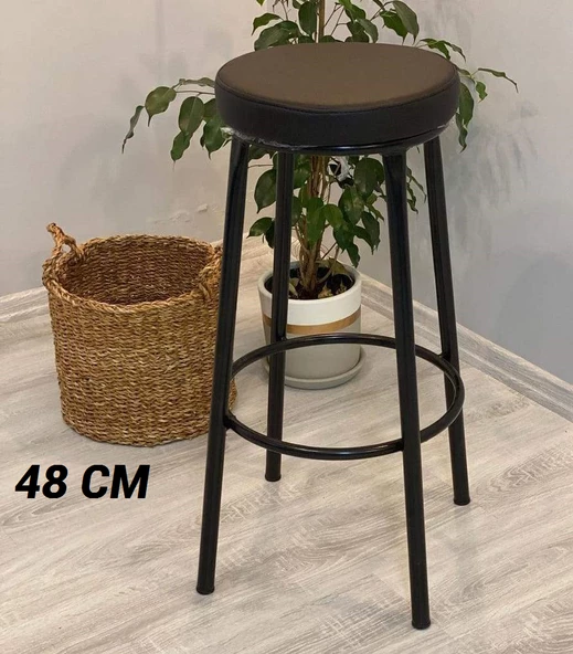 GRANDE HOME  TABURE  SİYAH - SİYAH MİNDER 48 CM ürün görseli 1