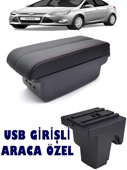 Ford Focus 3 2012-2020 Usbli Vidasız Kol Dayama Kolçak ürün görseli 1